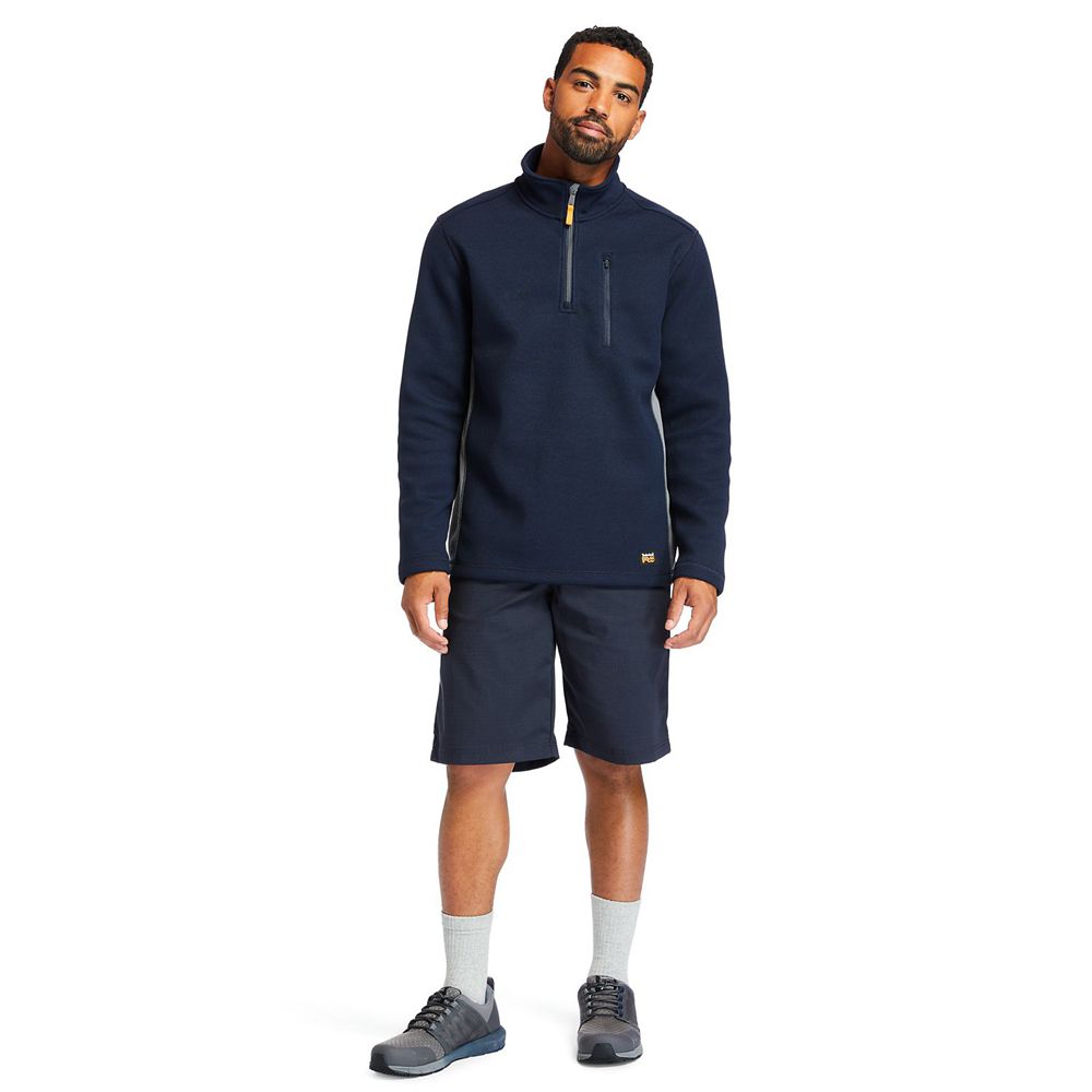 Hanorac Timberland Barbati Bleumarin - Pro® Studwall Quarter-Zip Textured Fleece - Romania - JIMNEQ8